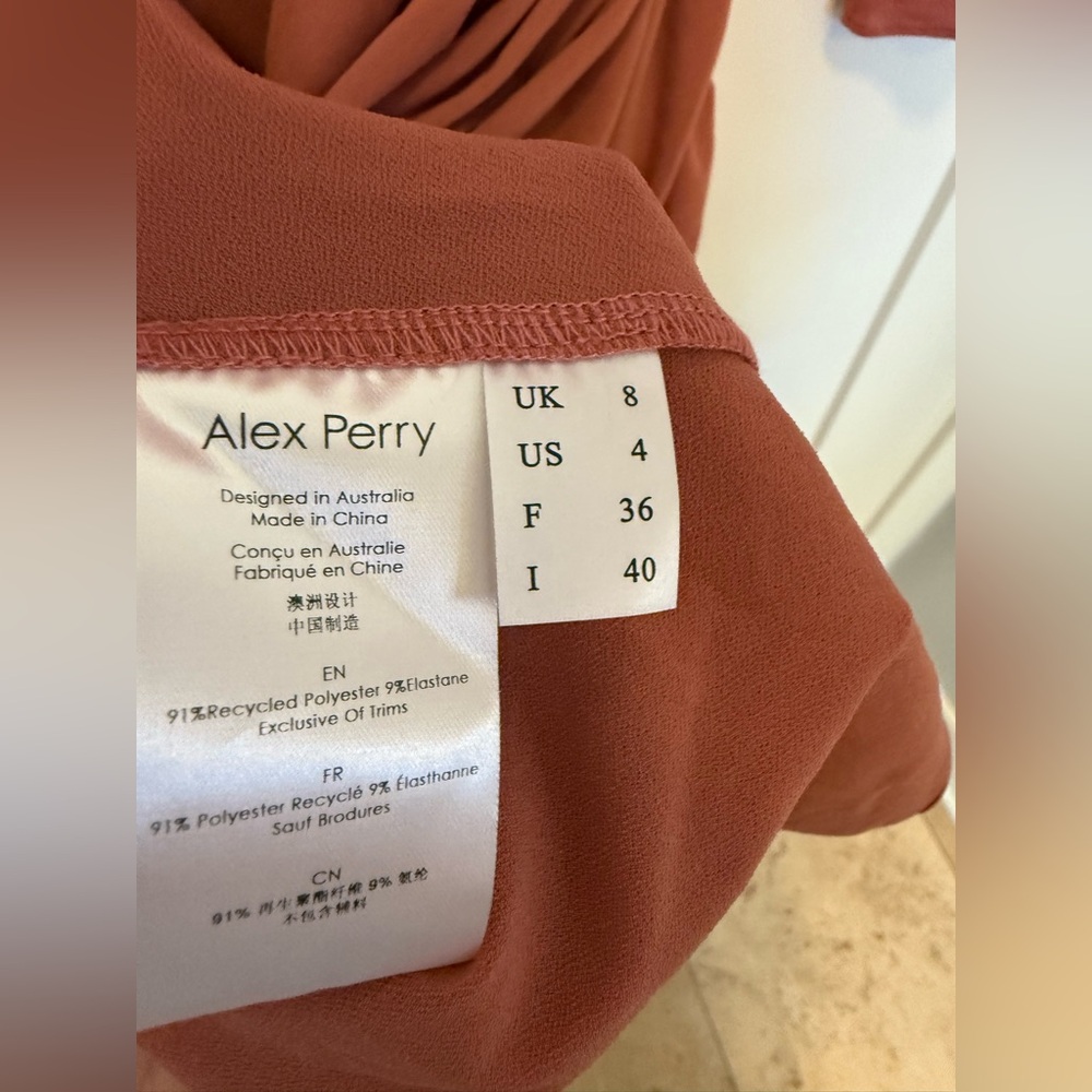Alex Perry open-back twrist cedar crape jersey long-sleeve Gown dress US4 $3,043 - Picture 8 of 11